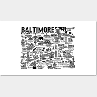 Baltimore Map Posters and Art